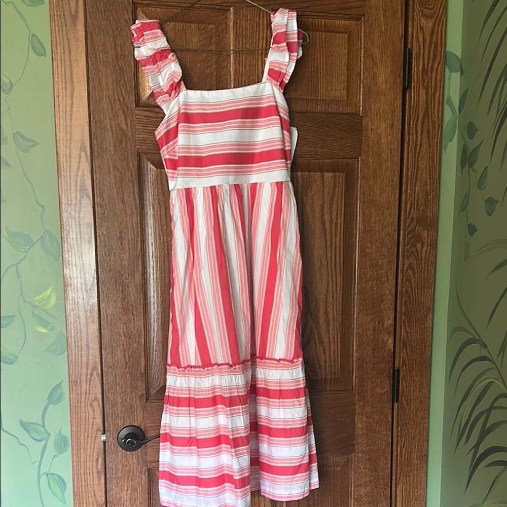 J. Crew Pink and White Striped Dress